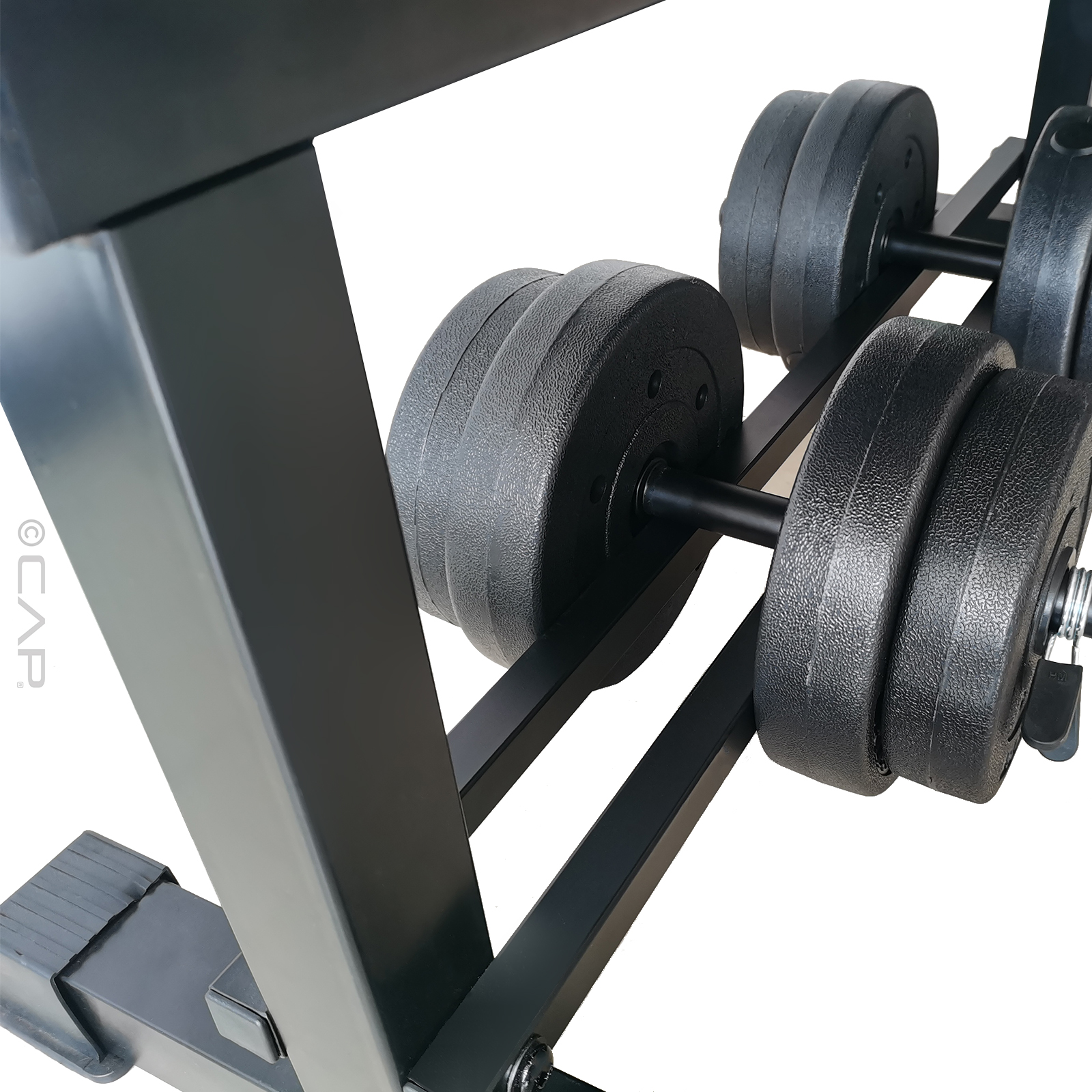 CAP Flat Weight Bench & 50 lb Adjustable Vinyl Dumbbell Set Combo - image 4 of 5