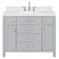 thumbnail image 2 of ARIEL Bristol 42 Inch Single Rectangle Sink Bathroom Vanity With Carrara White Quartz Countertop 1.5 Edge In Grey, 2 of 7