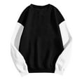 thumbnail image 3 of HOMBOM Womens Sweatshirt Lightweight Pullover Crew Neck Winter Black Hoodless Colorblock Tops for Women Long Sleeve, 3 of 5