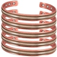 thumbnail image 1 of Pulsera magnética bicolor. AlignPulse 5Pzas 15-18cm 8mm 100% Cobre Texturizado Color Cobre Dorado y Plata., 1 of 2