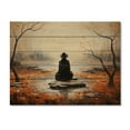 thumbnail image 3 of Designart "Orange Grey Meditation Zen Garden painting" Spiritual Print on Natural Pine Wood, 3 of 5