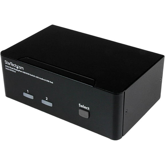 StarTech.com SV231DPDDUA 2 Port Dual DisplayPort USB KVM Switch with Audio & USB 2.0 Hub