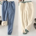 thumbnail image 4 of Chic Lady Solid Color Drawstring Pocket Plush Casual Loose Sport Pants Trousers, 4 of 8