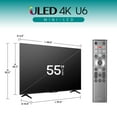 thumbnail image 2 of Hisense 55-Inch Class U6 Series Mini-LED ULED 4K UHD Google Smart TV (55U6N) - QLED Quantum Dot Color, Dolby Vision, Full Array Local Dimming, Game Mode Plus, 2 of 21