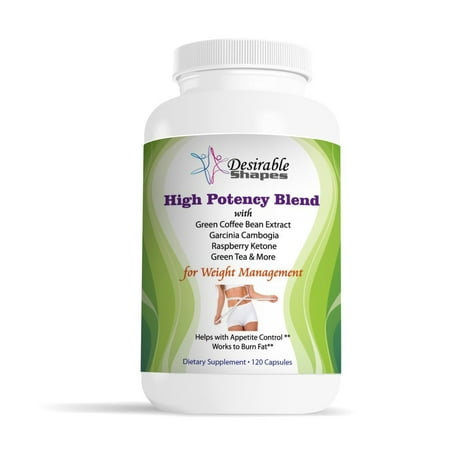 HIGH POTENCY HERBAL BLEND WITH GREEN COFFEE BEAN, GARCINIA CAMBOGIA, GREEN TEA, RASPBERRY KETONE, ACAI BERRY & MORE SUPPLEMENT FOR WEIGHT LOSS MANAGEMENT HELPS WITH DIET PLAN 120 caps per