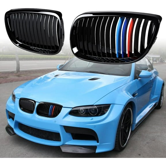 Astra Depot Glossy Black M-Color Front Kidney Grille Grill for BMW 3-Series 07-10 E92 Coupe E93 Convertible 08-13 M3 2DR