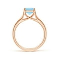 thumbnail image 2 of ANGARA Natural Solitaire 2 ct Aquamarine Split Shank Engagement Ring in 14K Rose Gold for Women (Size-9x7mm) | March Birthstone, Anniversary, Jewelry Gift for Women | Natural Aquamarine Ring, 2 of 10