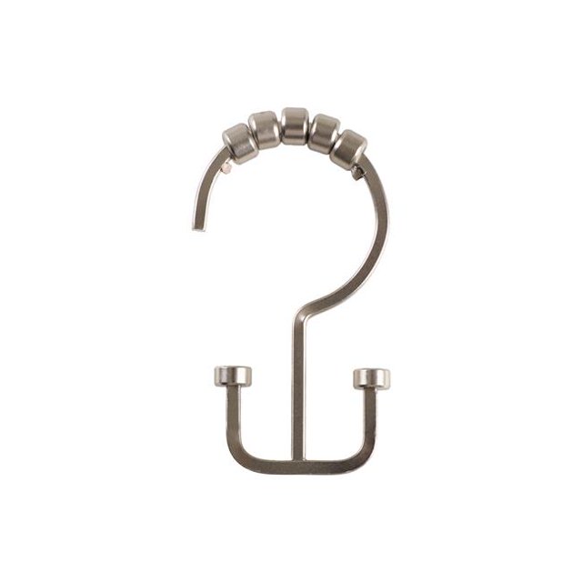 Utopia Alley HK1BN Rideau de Douche Double Rouleau Plat avec Crochets Nickel Brossé