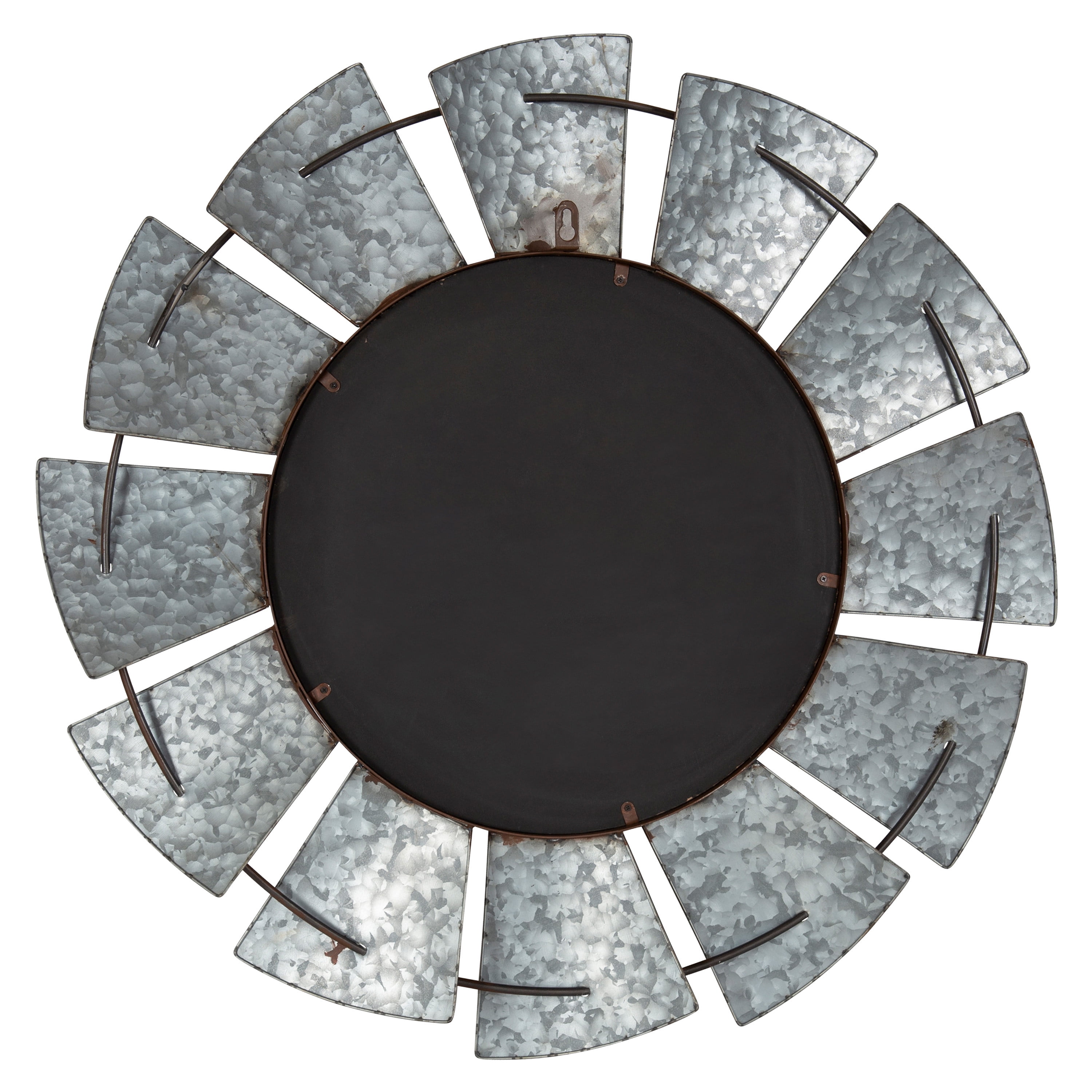 Kate and Laurel Millbrook Windmill Rustic Farmhouse Distressed Metal Wall Mirror, 32 Diameter