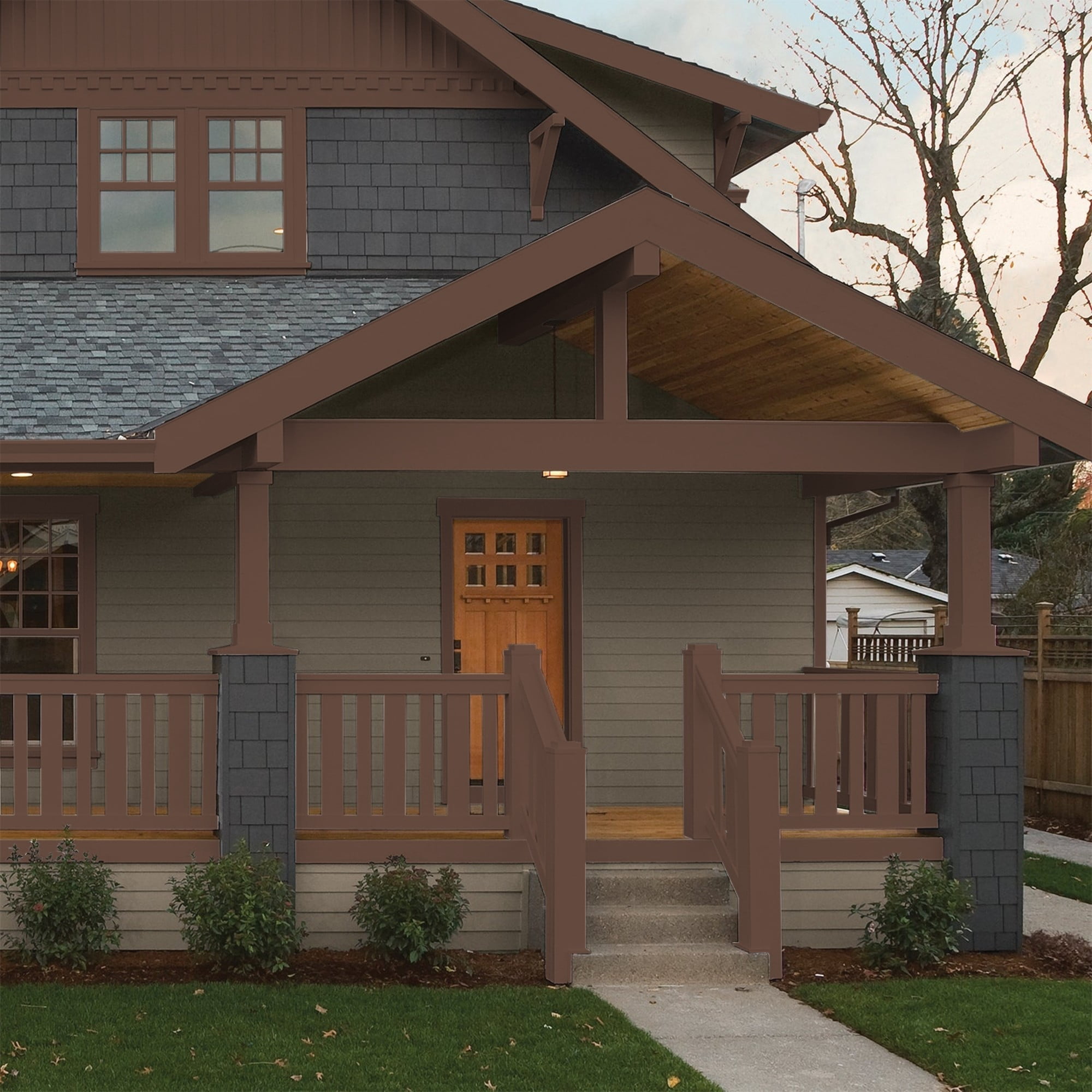 Glidden HEP Fudge / Brown Semi-Gloss Exterior Paint with Primer, 1 Gallon