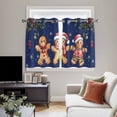 thumbnail image 4 of Gingerbread Christmas Kitchen Curtains Window Panels, Xmas Balls Branches Navy Blue Insulated Window Treatment Curtain, Grommet Curtains for Bedroom/Living Room/Bathroom, 2 Piece 52"Wx45"L, 4 of 8
