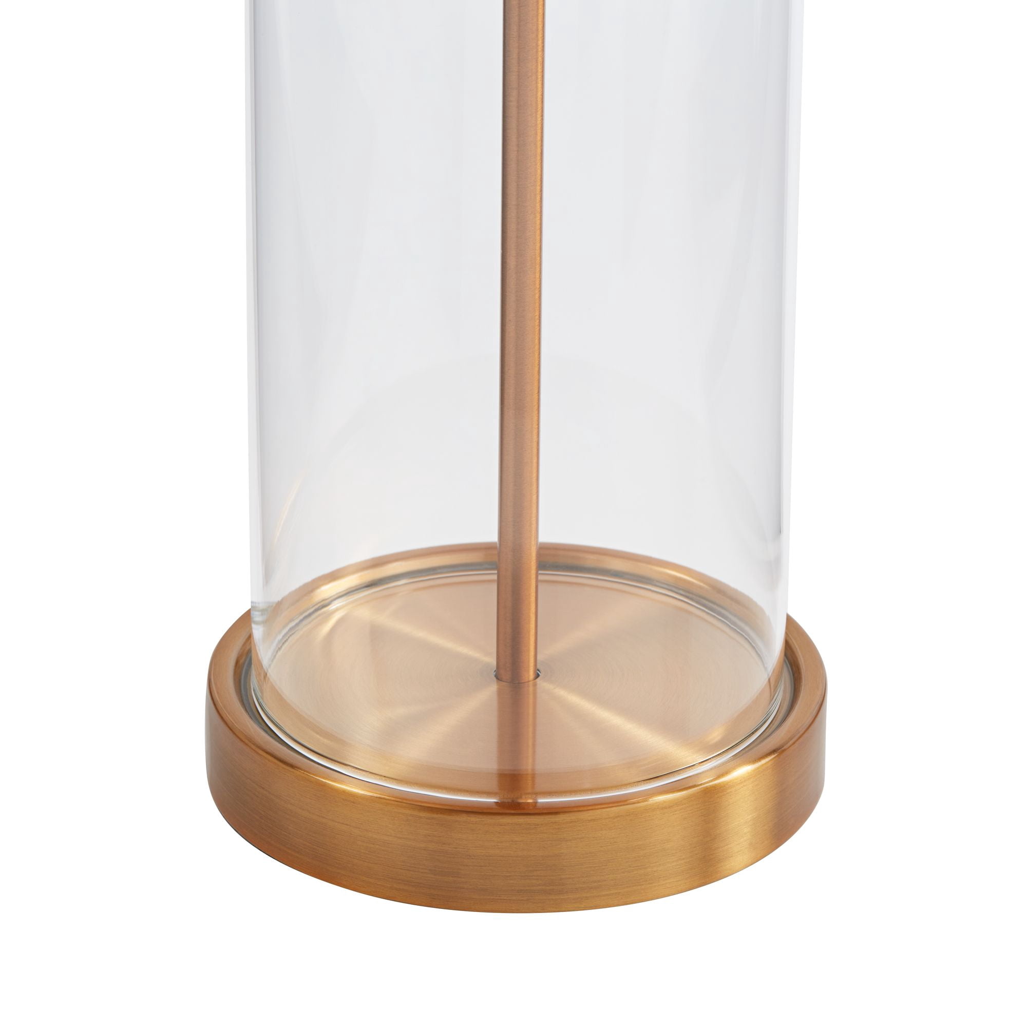 360 Lighting Coastal Table Lamp 26" High Glass Cylinder Gold Fillable White Drum Shade for Living Room Family Bedroom Bedside Nightstand