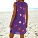 thumbnail image 5 of TaTaai Women's Fashion Loose Fit Printed Chiffon Long Sleeve Dress Round Neck Patch Pockets Lightweight Breathable Casual Elegant Midi Dress Gift, 5 of 7