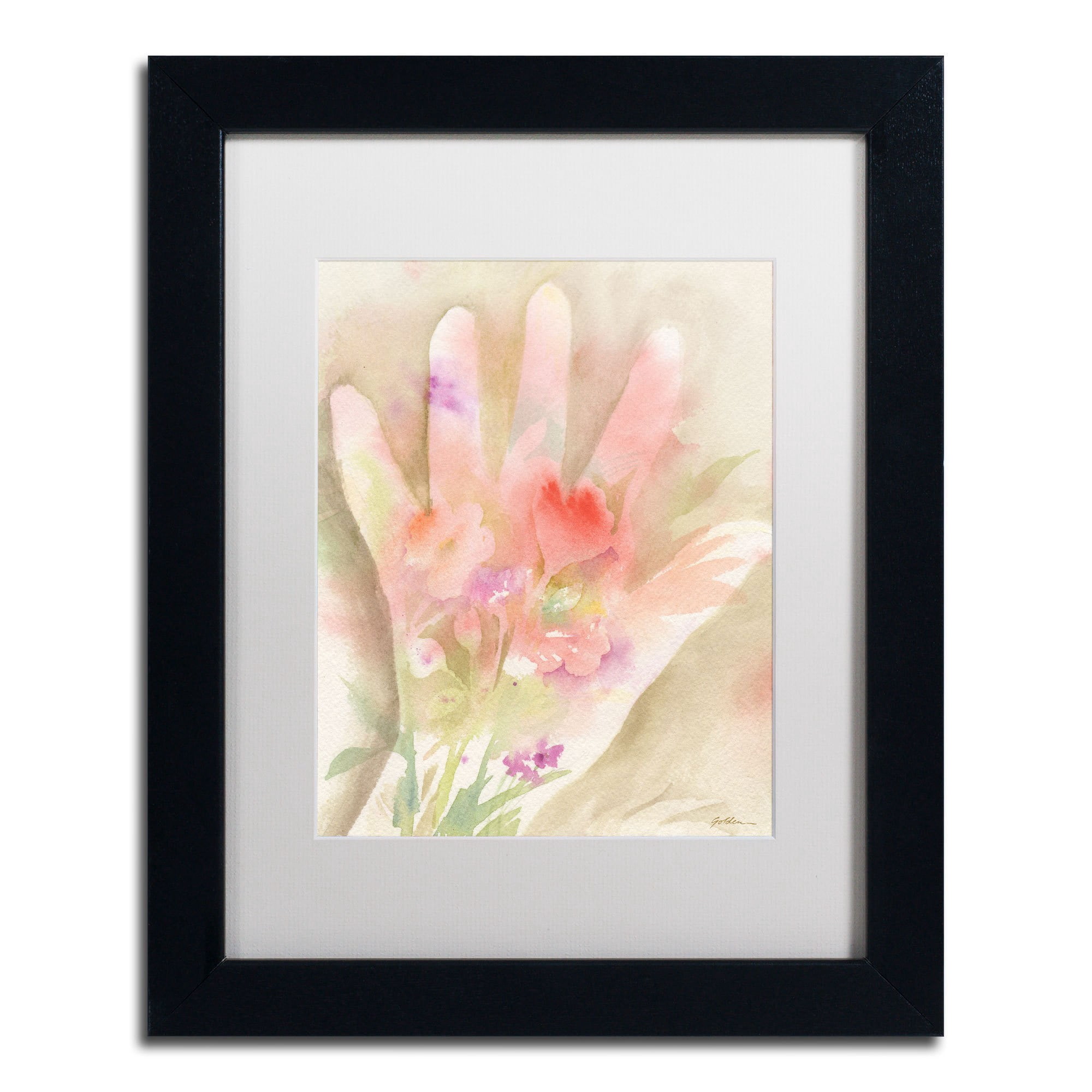 Trademark Fine Art "The Gardener" Canvas Art by Sheila Golden, White Mat, Black Frame