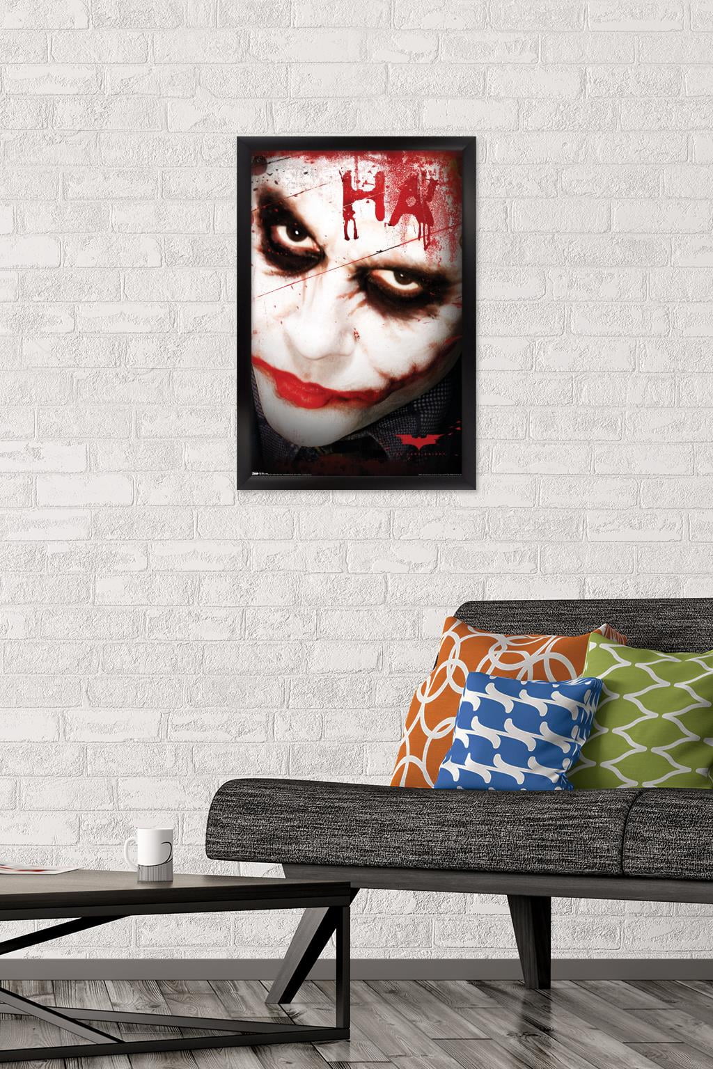 DC Comics Movie - The Dark Knight - The Joker Ha in Blood Wall Poster, 14.725" x 22.375", Framed
