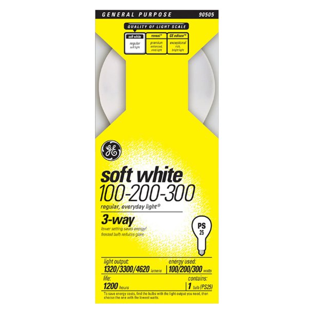 GE Lighting 200W 3way Incandescent Light Bulb 6 pk.