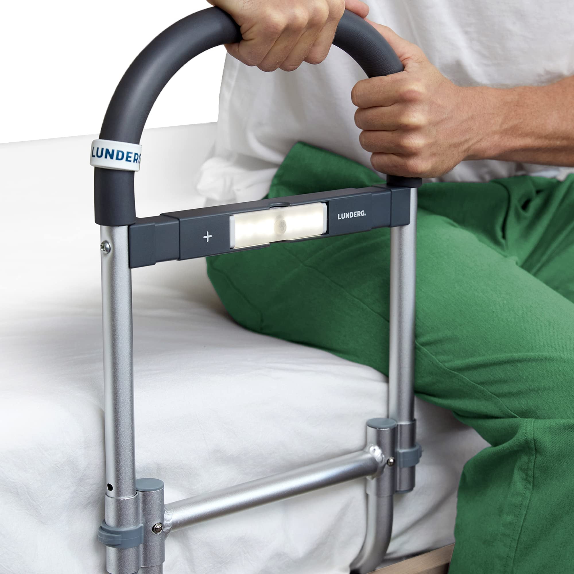 Lunderg Bed Rails for Elderly Adults Safety With Motion Light & Non