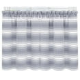thumbnail image 3 of PowerSellerUSA Gramercy Horizontal Ombre Tier Pair – Light Filtering Polyester Gradient Stripes Long Rod Pocket for Kitchen, Bedroom, Living Room, Farmhouse Decor Tier Pair, 58" x 24", Navy, 3 of 5
