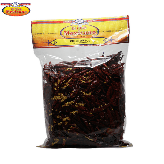 El Club Mexicano Whole Dried Chile de Árbol Pods, 8 oz – Extra Hot Mexican Chili