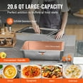 thumbnail image 3 of KFFKFF 5-Pan Commercial Food Warmer 5 x 20.6QT Electric Steam Table 3750W 4 Wheel, 3 of 9