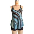 thumbnail image 4 of Cathalem Womens Swimsuits Supportive Swimsuits for Women Women Plus Size Vintage Print Strappy Back Tankini Set Two plus Sized Women's Swimsuits Light Blue 4X-Large, 4 of 5