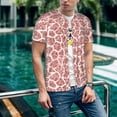 thumbnail image 6 of Zufioo Rose Gold Abstract Spots Print Men's Baseball Short Sleeve, Moisture Wicking Button-Down Hip Hop Tee-Medium, 6 of 7