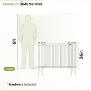 3ft H x 4.2ft W (1 Gate) No Dig Zippity Baskenridge Gate Kit, White Vinyl Picket Fence Gate Kit for Baskenridge Fence Panels, Gate for Backyard, Patio, Outdoor, Garden Fence, ZP19038