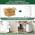 thumbnail image 6 of 3-Drawer Mobile File Cabinet with Lock, All-Steel Metal Storage on Wheels, Two Shallow & One Deep Drawer for Office/Home, Fully Assembled, White, 110lbs/Drawer, Anti-Tip Design, 6 of 7