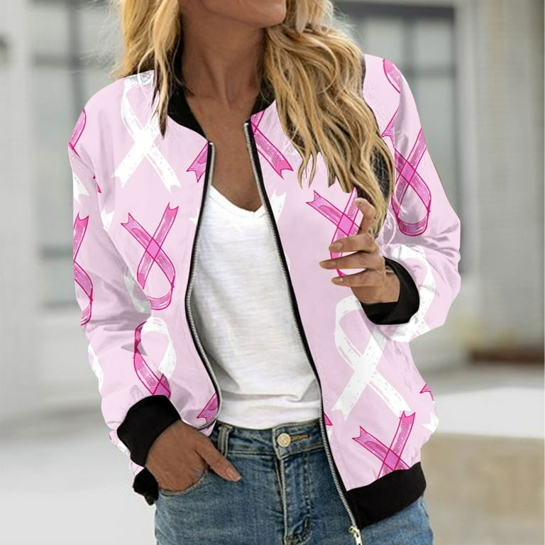Htigea Clearance Jackets for Women Breast Cancer Shirts