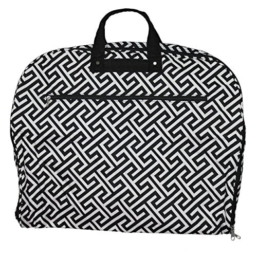 World Traveler 40-inch Hanging Garment Bag-Greek Key H Black White One Size 