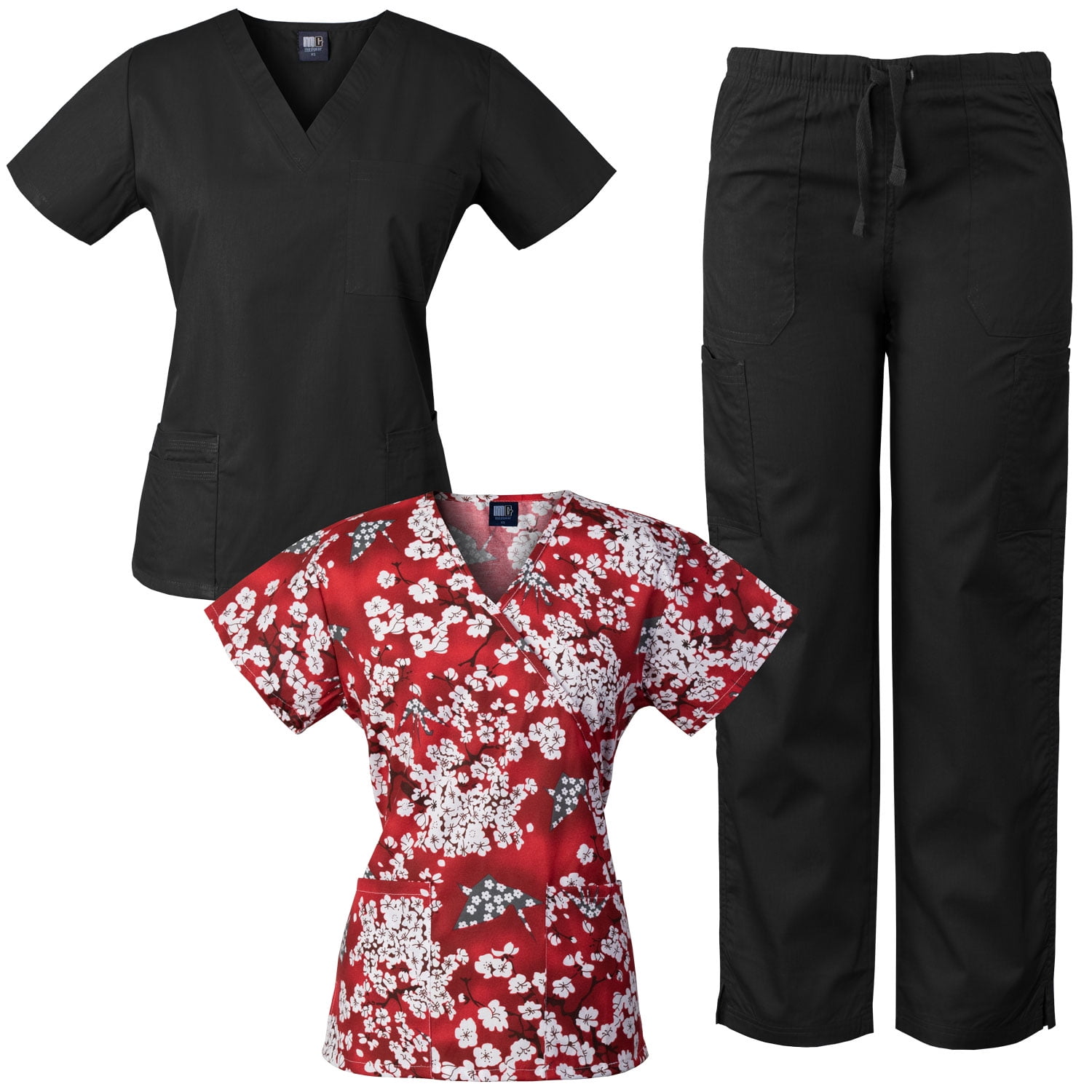 Download Medgear - Medgear Womens Scrub Set and Mock-Wrap Print Top ...