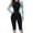 *1-Blue, variant on Women's One Piece UPF 50+ Rash Guard Swimsuit with Built in Bra,Long Sleeve Zip Front Bathing Suit For Women,Black,Size L