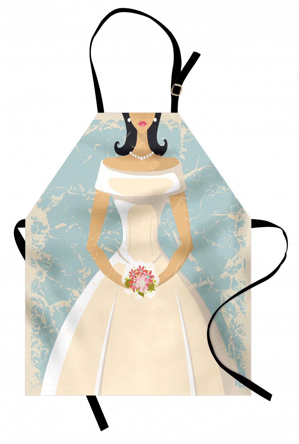 Bridal Shower Apron Grunge Sketchy Design Backdrop Wedding Bride Dress
