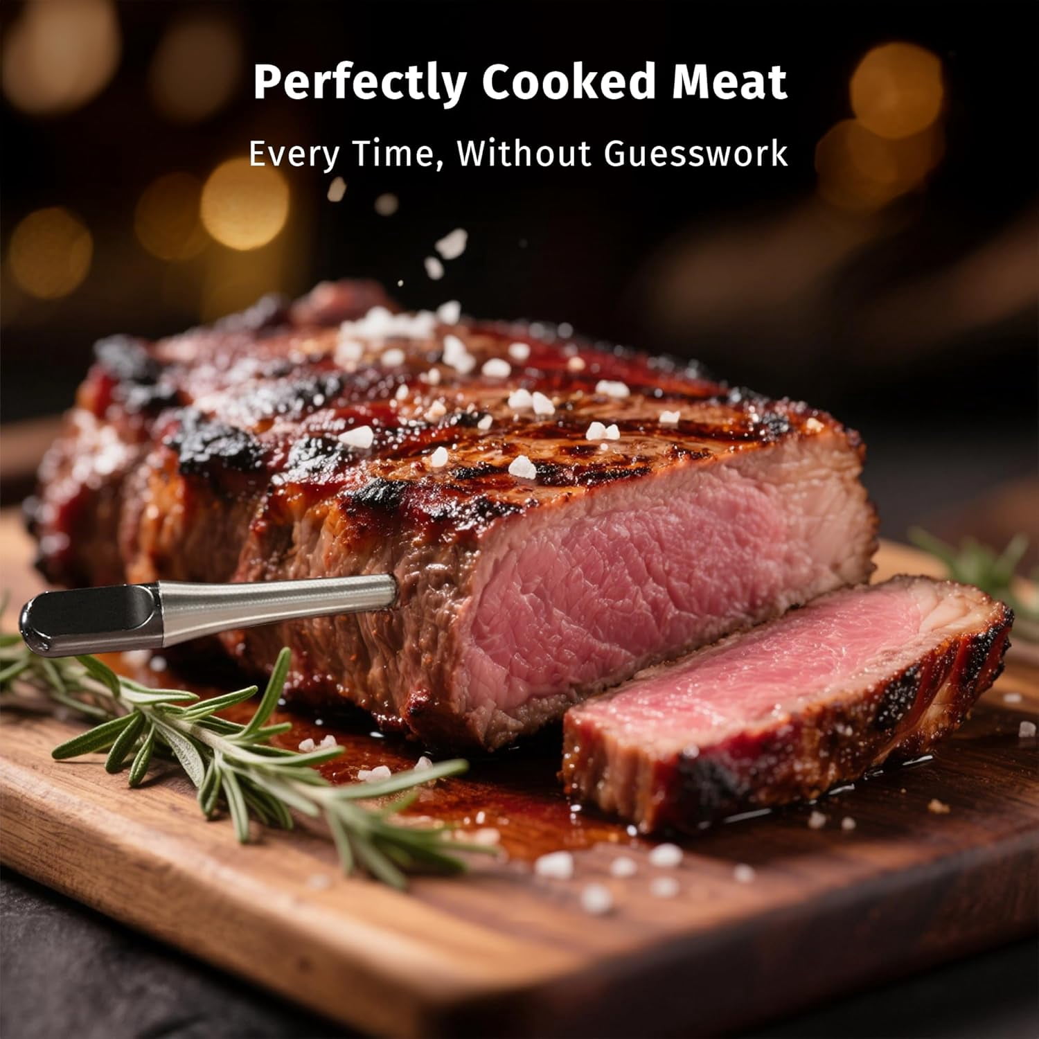 East Oak Smart Wireless Meat Thermometer for Grilling,Black