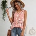 thumbnail image 4 of Iaqnaocc Tank Tops for Women 2026 Summer Sleeveless Loose Fit Floral Print Pleated Tunic Casual Basic V-Neck Tops for Women Trendy Clothes Pink XXL, 4 of 6