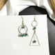 thumbnail image 5 of Pendientes de ágata verde hielo asimétricos geométricos vintage Pendientes largos de piedra natural asimétricos oso de fresa Electrónica, 5 of 5