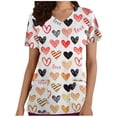 thumbnail image 2 of TIMIFIS Blouse d'Uniforme de Travail pour Femmes, Manches Courtes, Col en V, avec Poches - Blanc, 2 of 5