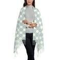 thumbnail image 2 of Sikiie Daisy Plaid Blue Shawl Wraps Big Scarf Tassel Fall Winter Thick Scarf Warm Shawl Women Fall Gifts, 2 of 8