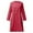 Watermelon Red, variant on ​Womens Long Sleeve Button Front Cotton Linen Mid-Dress - Plus Size M-5XL | Casual Pocket Design | Relaxed Fit ​