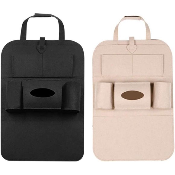 2 Boîtes de Rangement pour Voiture, Boîte de Rangement pour Siège Auto, Protecteur de Siège Arrière pour Longs Trajets