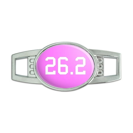 

26.2 on pink - marathon - runner Oval Slide Shoe Charm