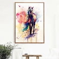 thumbnail image 4 of Lienzo pintura mar madera acuarela caballo imagen pared cartel oficina sala, 4 of 4