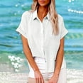 thumbnail image 3 of LIJCC Women'S Loose Summer Short Sleeve Button-Down Shirts Women'S Casual Loose Summer Short Sleeve Solid Color Button Down Shirt T Shirt, 3 of 5