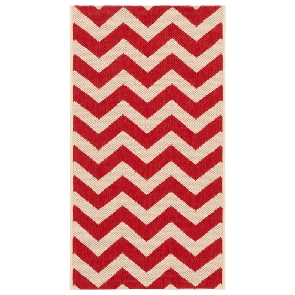 Safavieh Courtyard Bailey Chevron Indoor/Outdoor Area Rug, Red, 2' x 3'7"