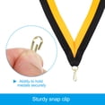 thumbnail image 4 of Uxcell Award Neck Ribbons with Snap Clips, Polyester Striped Medal Lanyards Ribbon, Black Golden 30Pcs, 4 of 6
