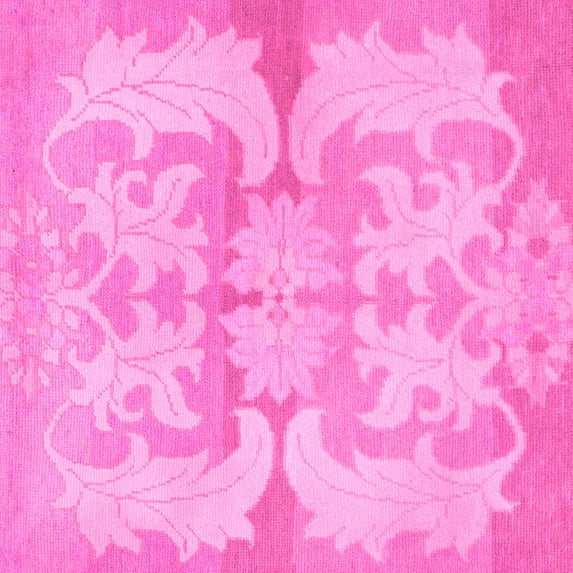 Ahgly Company Indoor Square Abstract Pink Modern Area Rugs, 4' Square