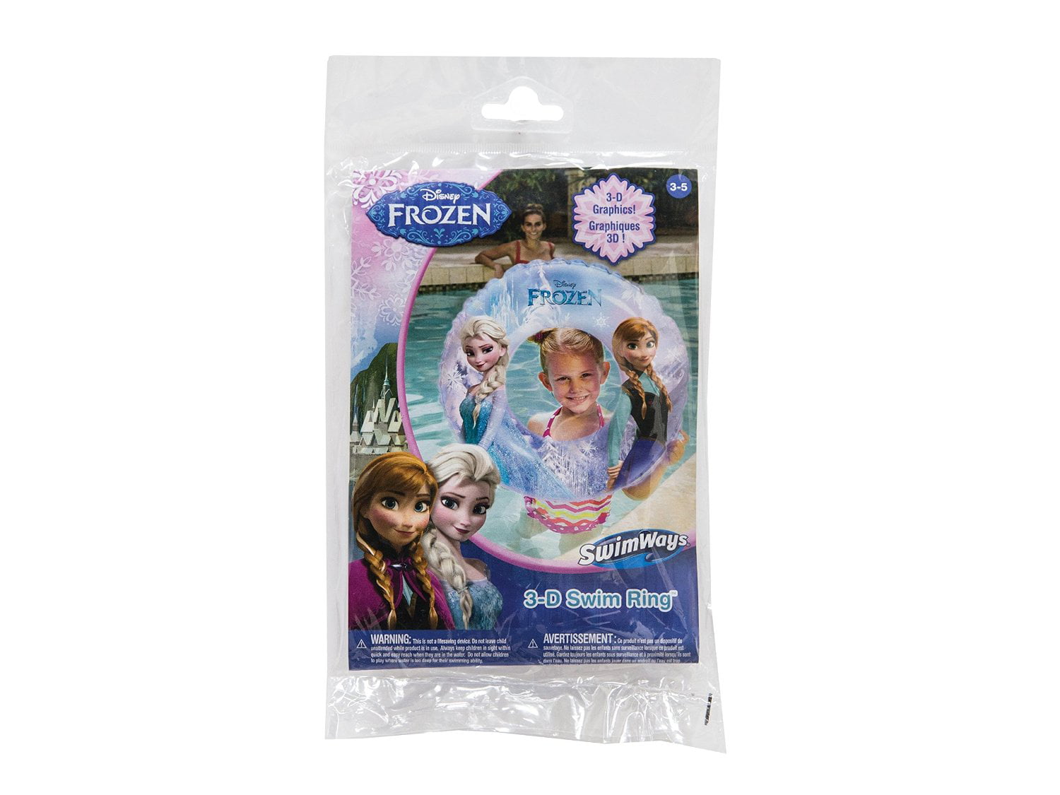 New In Package SwimWays Disney Frozen Anna & Elsa 3-D Swim Ring 