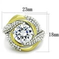 thumbnail image 2 of Womens Gold Rings Two-Tone IP Gold (Ion Plating) Stainless Steel Ring with AAA Grade CZ in Clear TK1910, 2 of 4