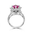 thumbnail image 2 of beryl_creation 14K White Gold Plated 2.50 Ct Round Cut Pink Sapphire & Diamond Wedding Engagement Thanksgiving Christmas Halo Ring 925 Sterling Silver For Women's -5, 2 of 3