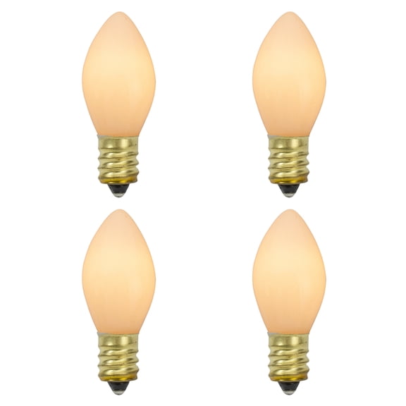 Northlight C7 Opaque Christmas Replacement Bulbs - White - 4ct